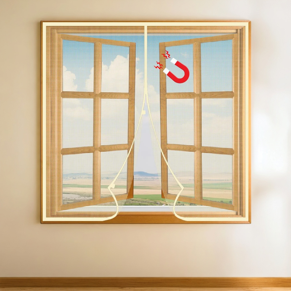 Magnetic Window Mosquito Net Curtain (Ultra Premium Edition) - Beige