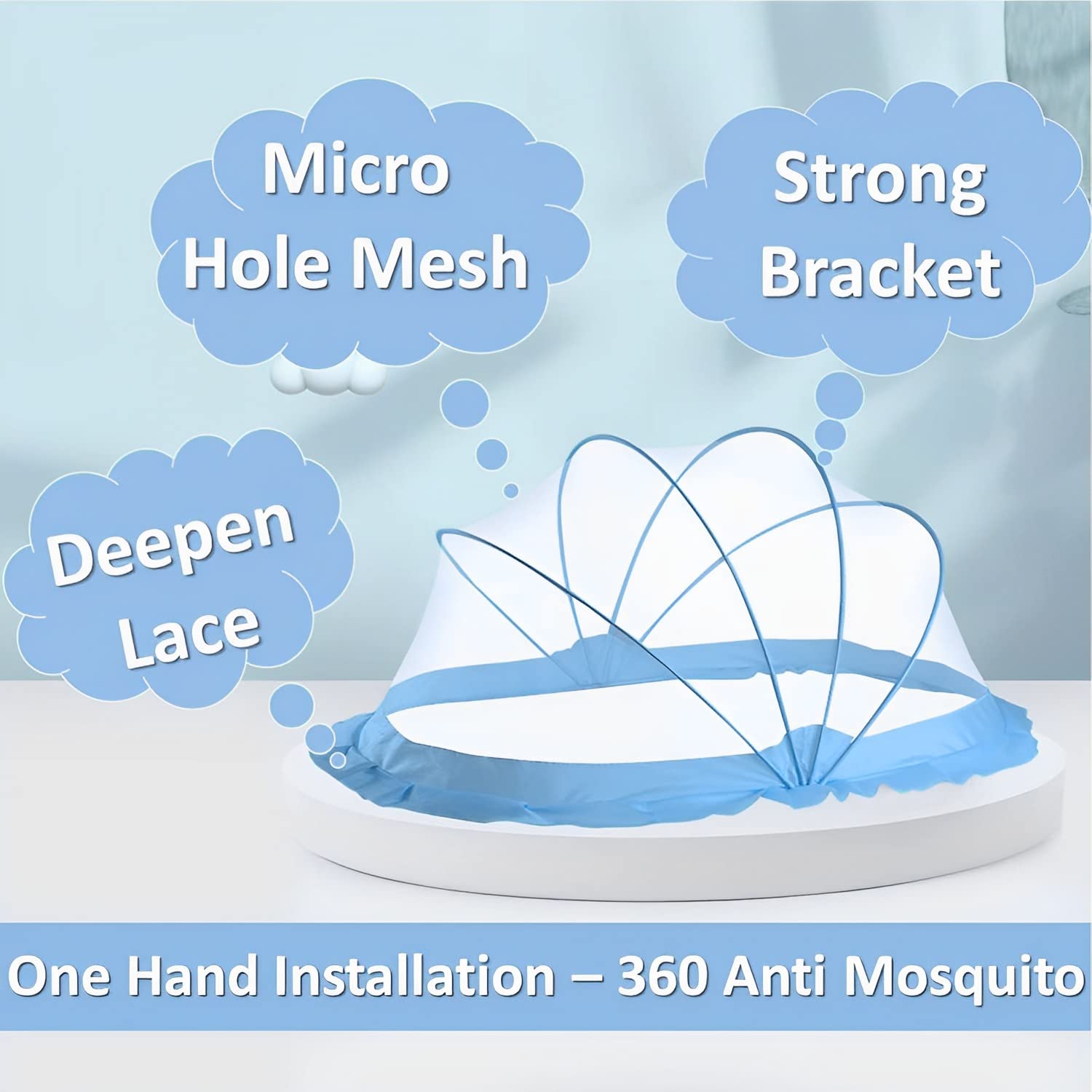 Baby Crib Mosquito Net Blue 135x65x65 cm LifeKrafts
