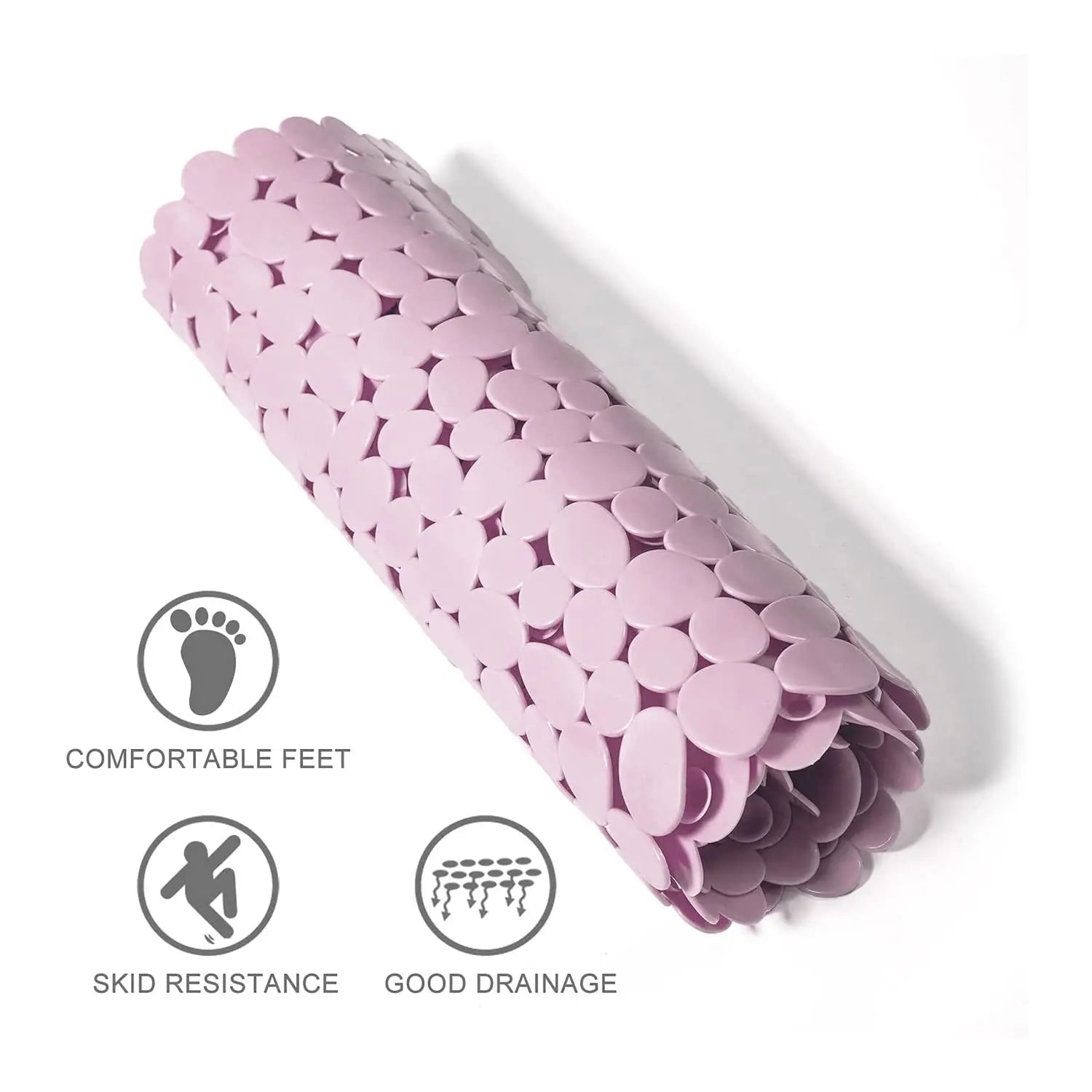 Anti-Slip Mat (Stone Pebble) for Bathroom Floor 88 x 40 cm (Pink) Pack of 1 LifeKrafts