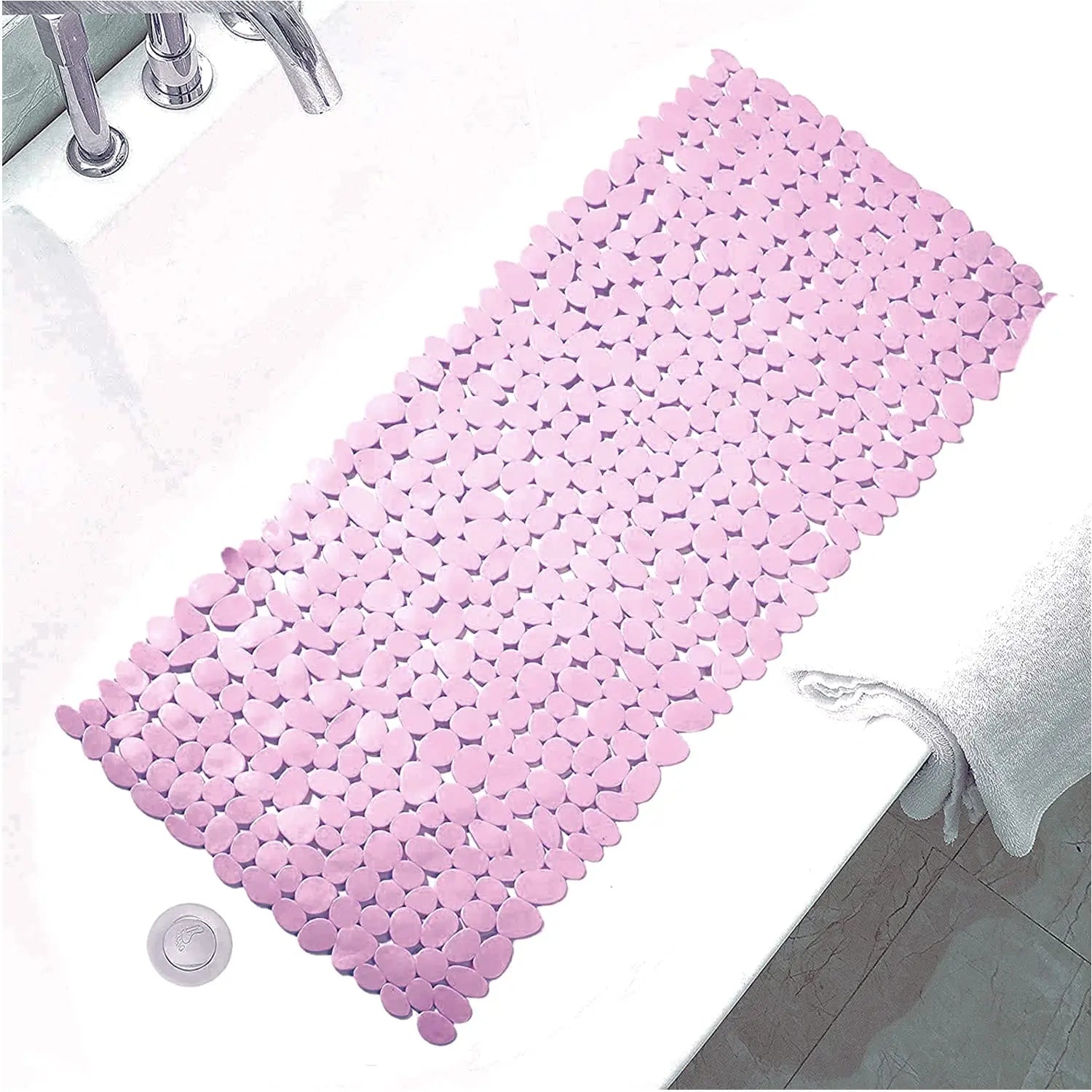 Anti-Slip Mat (Stone Pebble) for Bathroom Floor 88 x 40 cm (Pink) Pack of 1 LifeKrafts