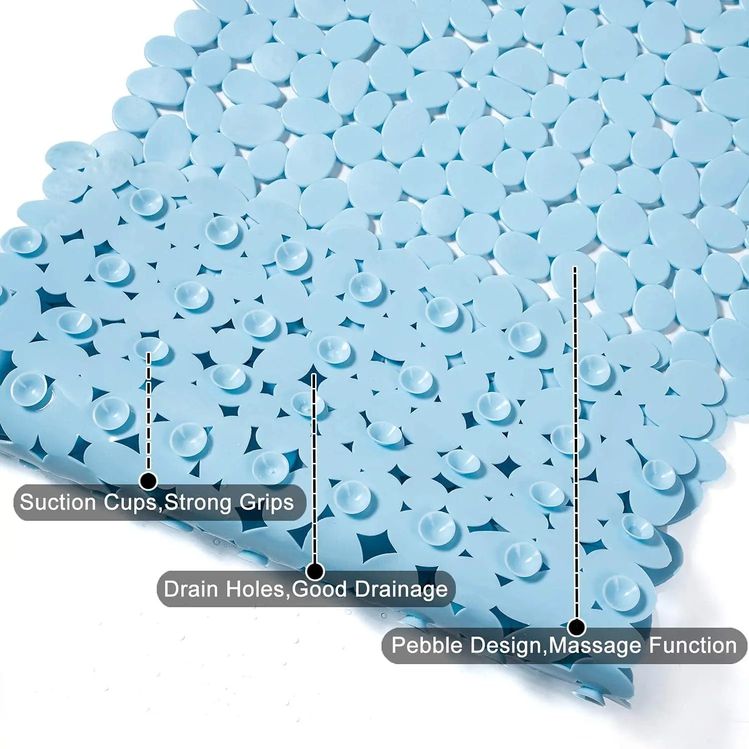 Anti-Slip Mat( Stone pebble Design ) for Bathroom Floor 88 x 40 cm (Blue) Pack of 1 LifeKrafts