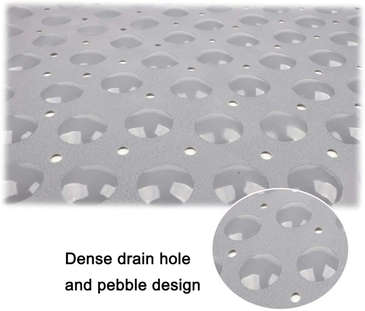 Anti Slip Triangle Stand up Shower Bath Mat Soft Pebble (70*70 cm) - Grey LifeKrafts