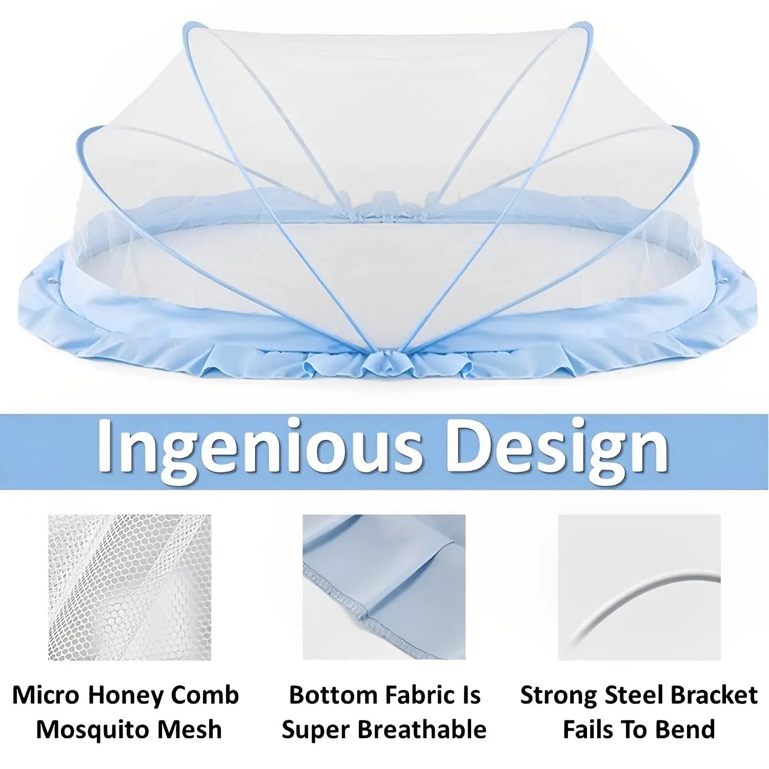 Mosquito Net for baby | Blue | 135x65x65 cm - Lifekrafts baby Mosquito net LifeKrafts
