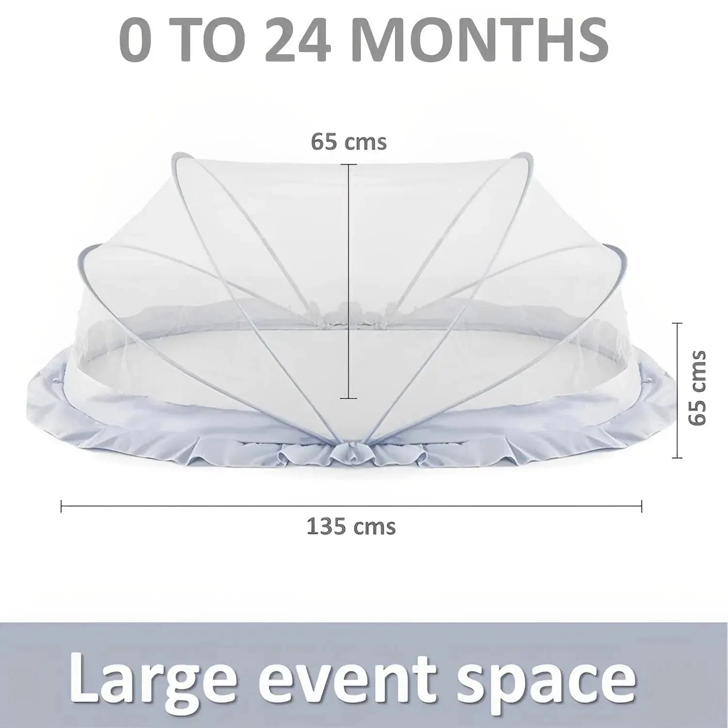 Mosquito Net for baby | Foldable Mosquito Net | Grey | 135x65x65 cm - Lifekrafts baby mosquito crib net LifeKrafts