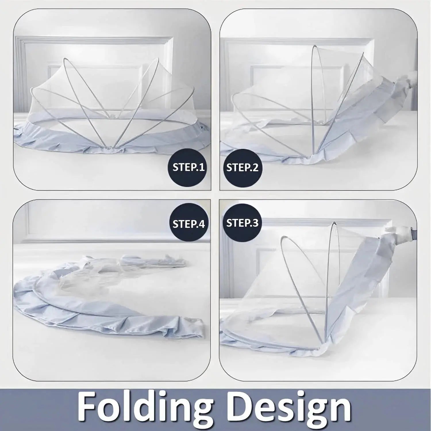 Mosquito Net for baby | Foldable Mosquito Net | Grey | 135x65x65 cm - Lifekrafts baby mosquito crib net LifeKrafts