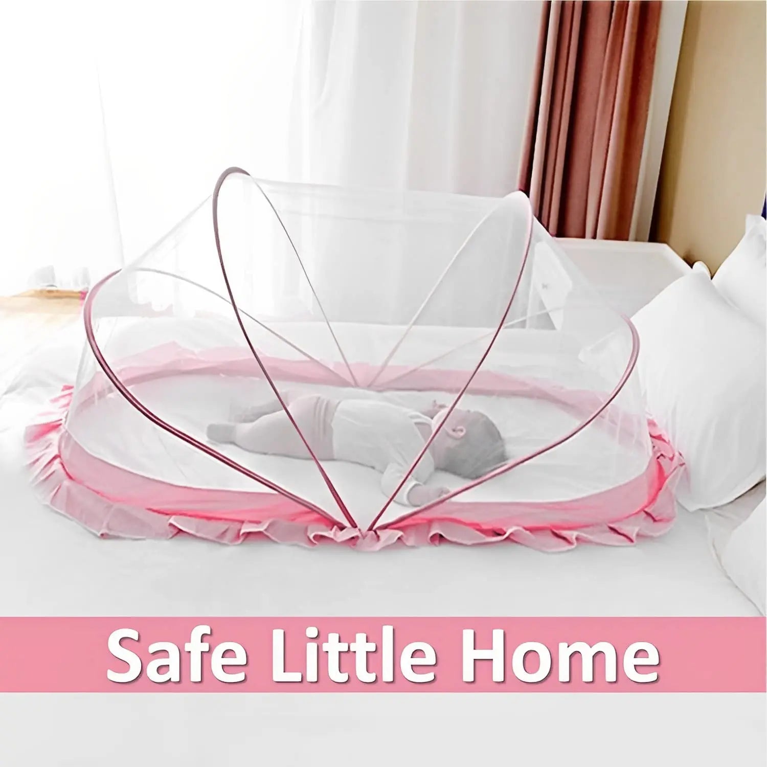 Mosquito Net for baby | Foldable Mosquito Net | Pink | 135x65x65 cm - Lifekrafts baby Mosquito net LifeKrafts