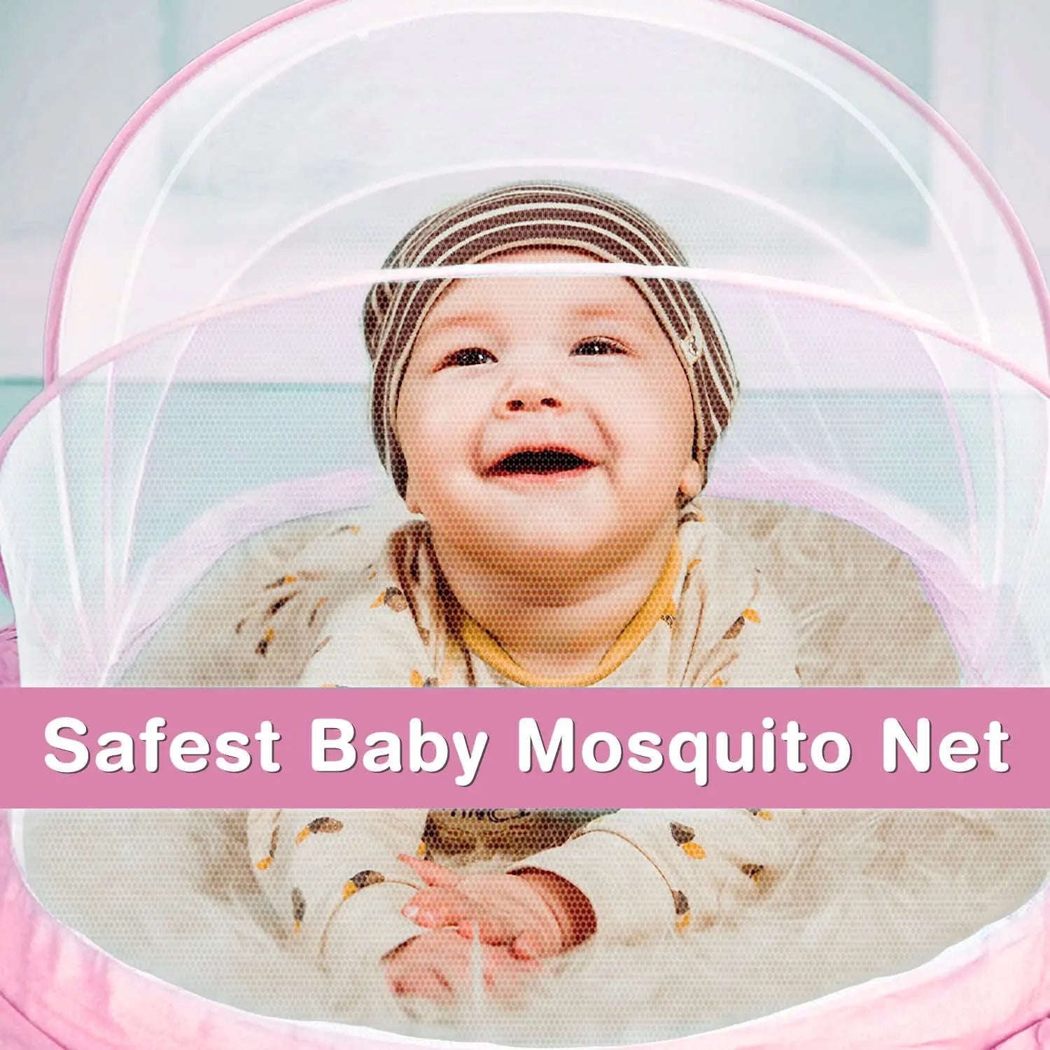 Mosquito Net for baby | Foldable Mosquito Net | Pink | 135x65x65 cm - Lifekrafts baby Mosquito net LifeKrafts
