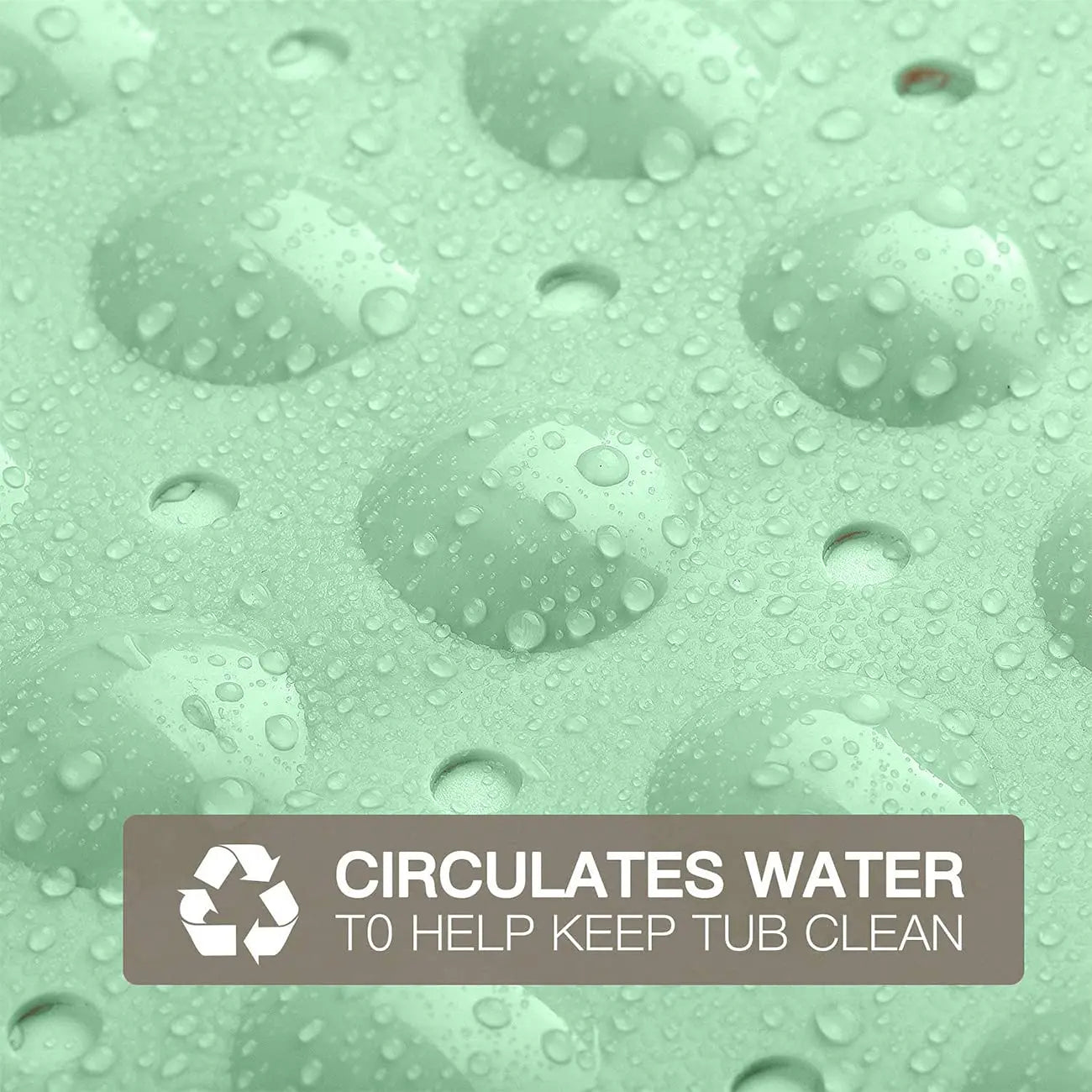 EXPERIA ANTI-SLIP BATH MAT WITH SUCTION CUP - 88x58 CM-GREEN (SOFT PEBBLE) Bath Mats & Rugs LifeKrafts