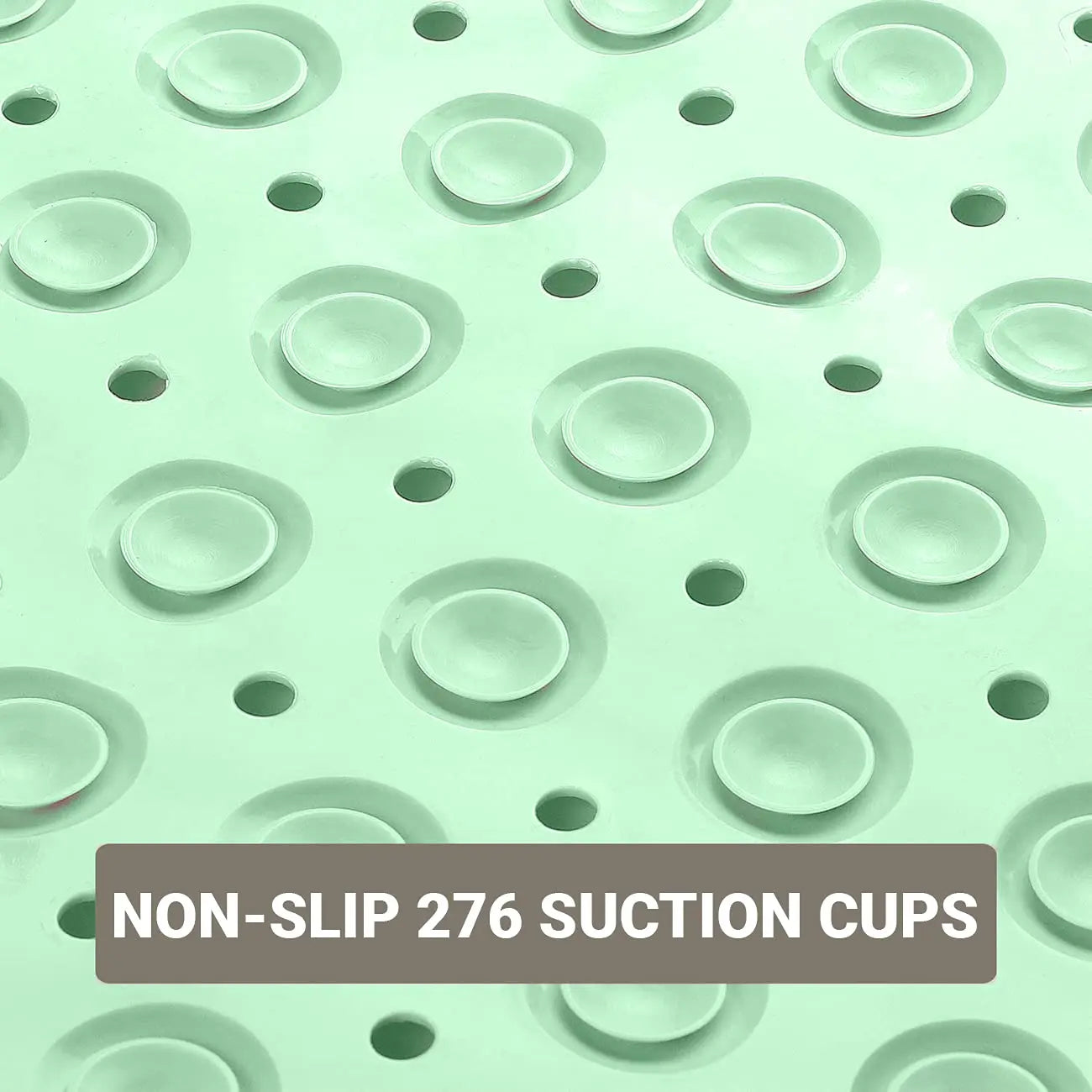 EXPERIA ANTI-SLIP BATH MAT WITH SUCTION CUP - 88x58 CM-GREEN (SOFT PEBBLE) Bath Mats & Rugs LifeKrafts