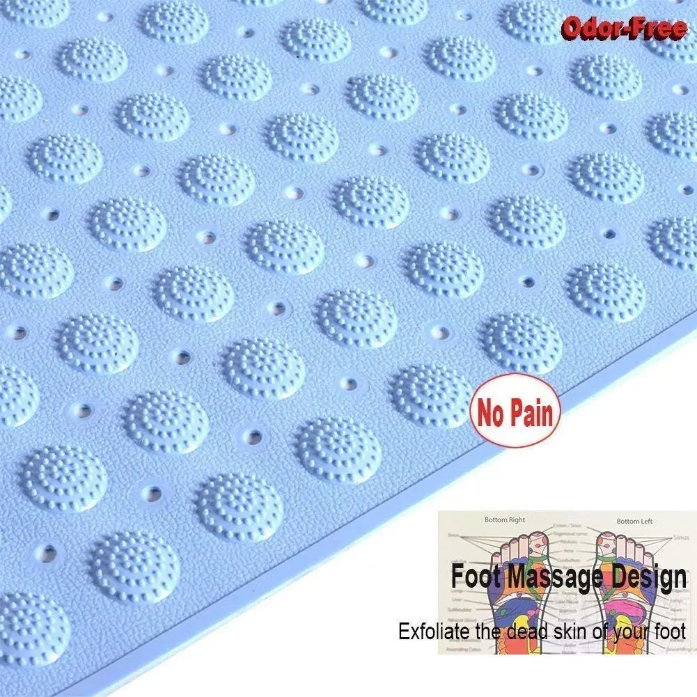 Experia Anti Slip Bath Mat with Suction Cup - 100 X 40 CM (Blue Color with Accu Pebble) LifeKrafts