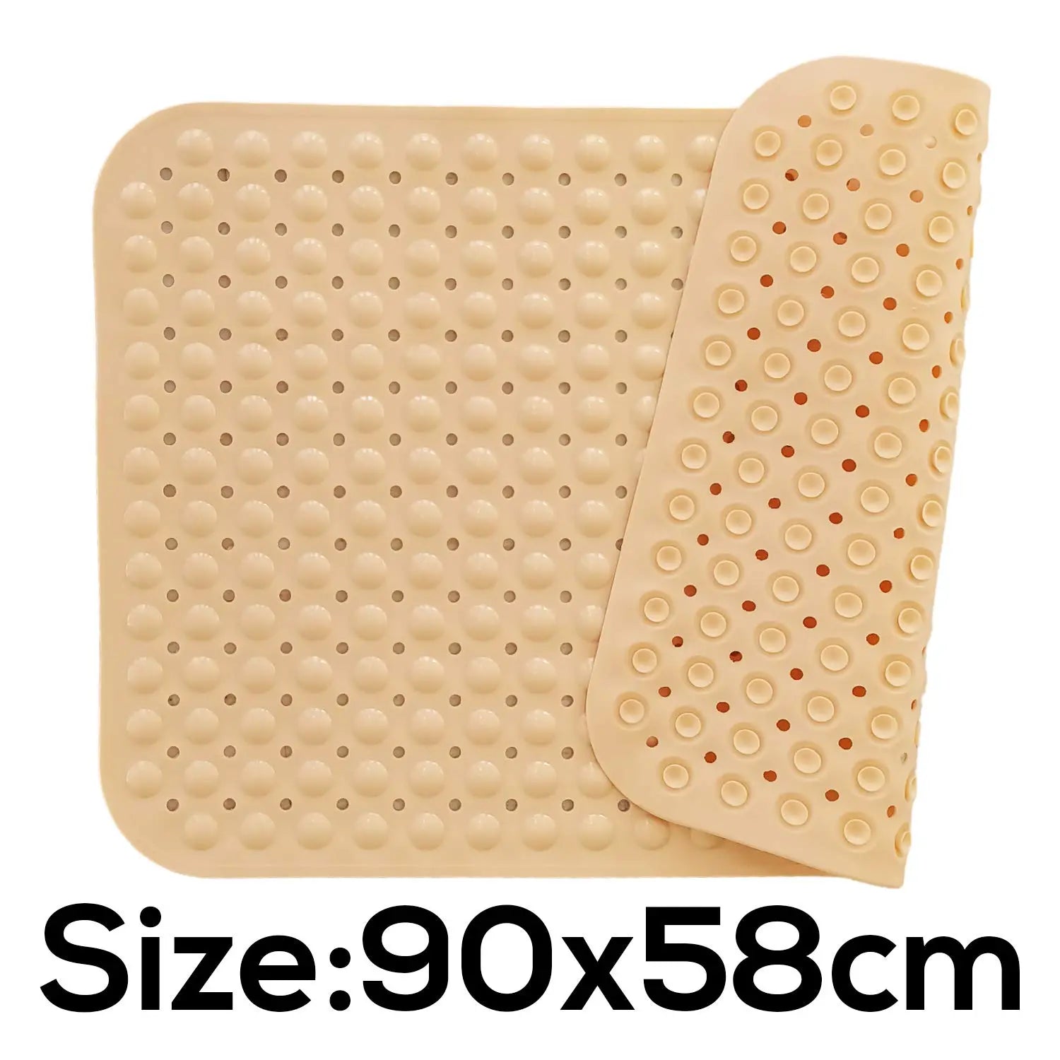Experia Anti-Slip bath mat with Suction Cup 88x58cm(Cream Color with Soft-Pebble) LifeKrafts