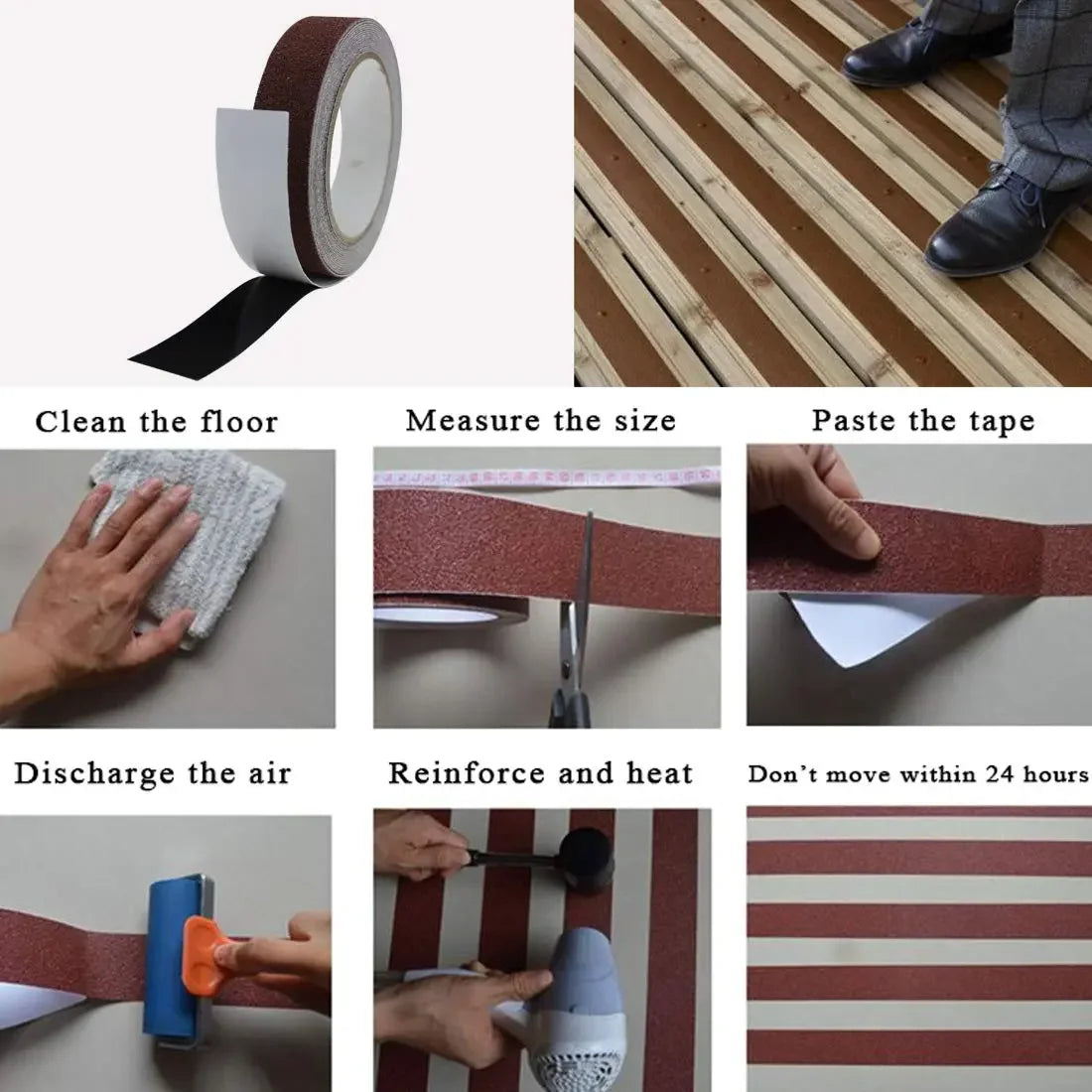 Friction Anti Slip Tape for Slippery floors, Staircase, Ramps, Indoor, Outdoor - Brown Anti Skid Tape LifeKrafts