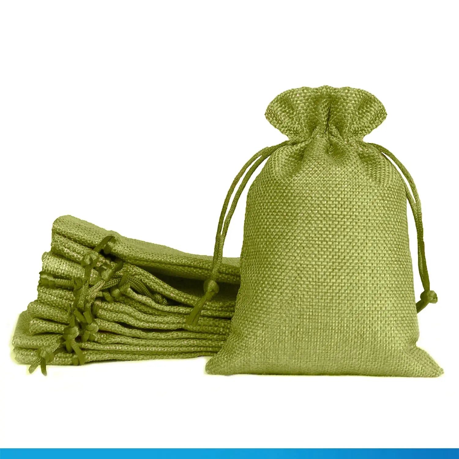Jute Linen, Return Gifts, Pouches, Drawstring Bags (Color Green) LifeKrafts
