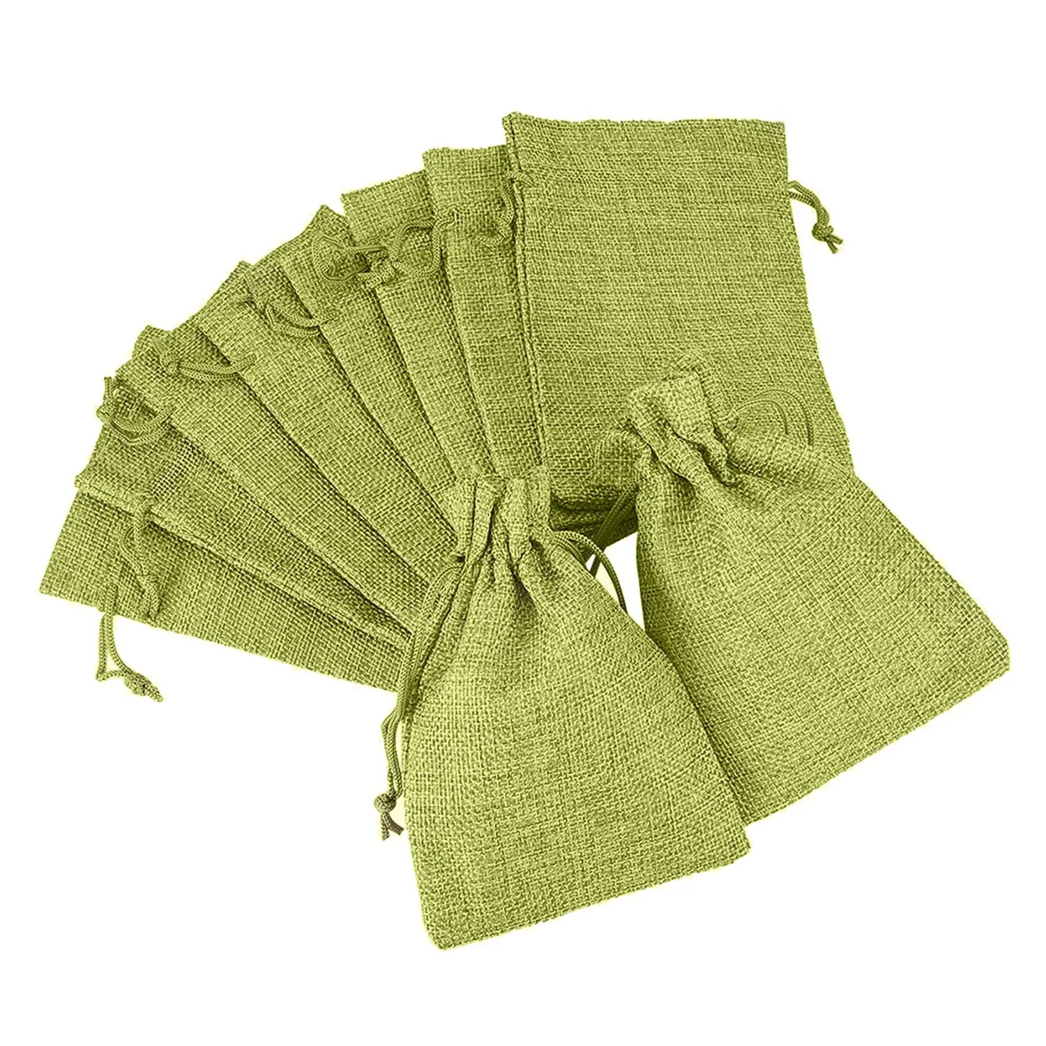 Jute Linen, Return Gifts, Pouches, Drawstring Bags (Color Green) LifeKrafts