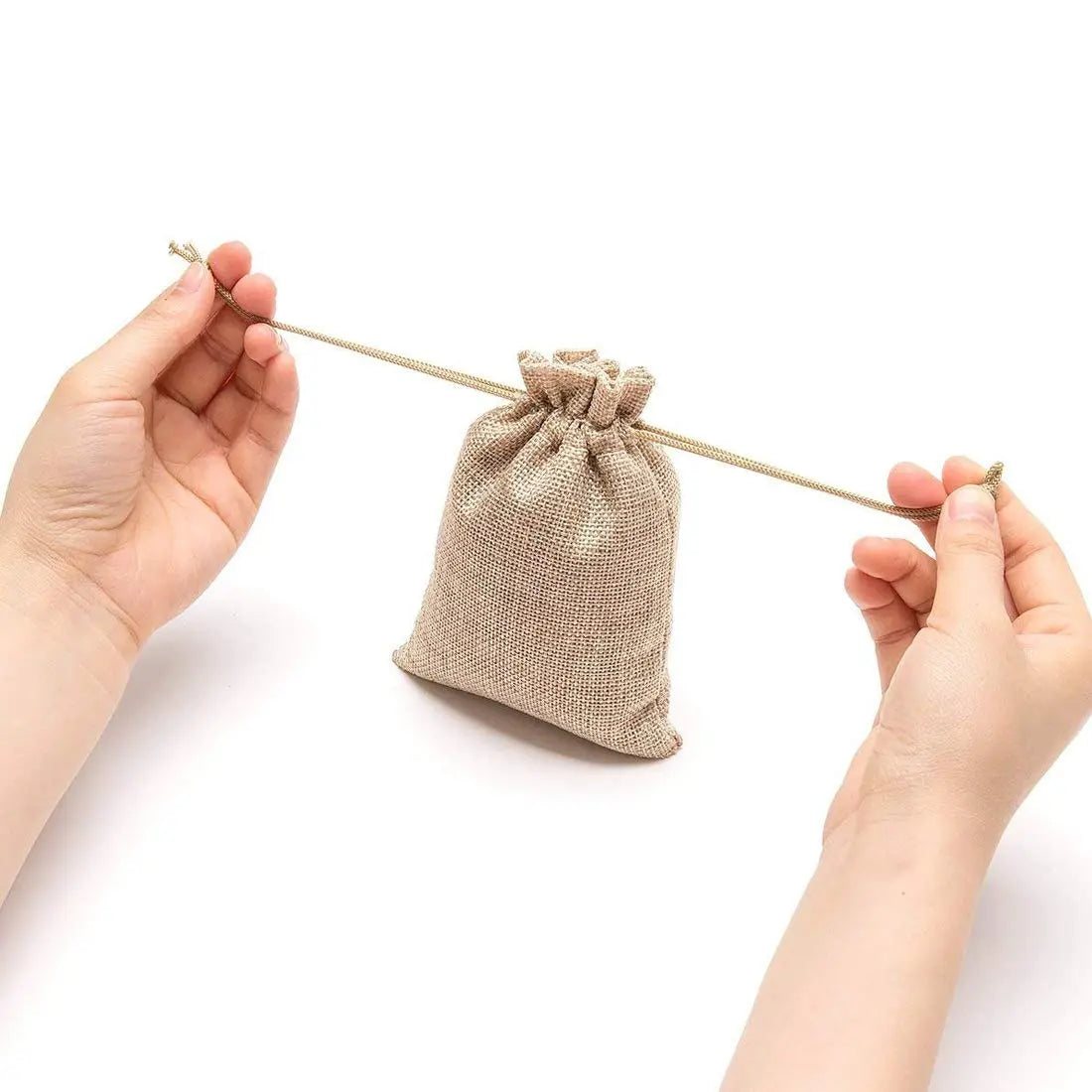 LifeKrafts Drawstring Jute Linen Gift Bags | Natural Jute Color LifeKrafts