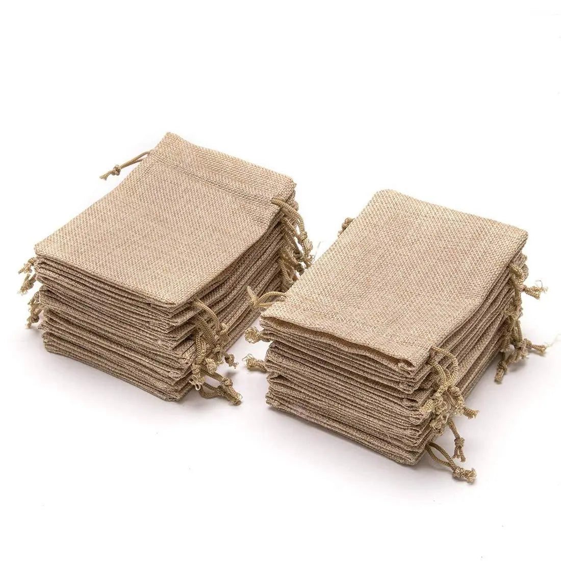 LifeKrafts Drawstring Jute Linen Gift Bags | Natural Jute Color LifeKrafts