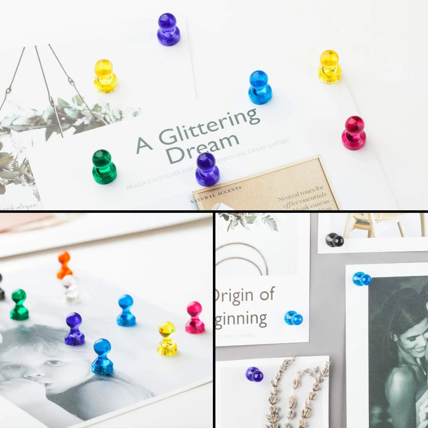 Lifekrafts Magnetic Push Pins ,Perfect for Refrigerator, Dry Erase Magnetic White Boards Used in Home, School,