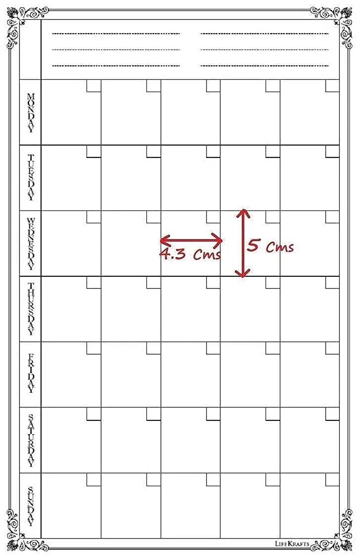 Magnetic Planner Sheet Monthly Planner- Dry | Erase,monthly planner LifeKrafts