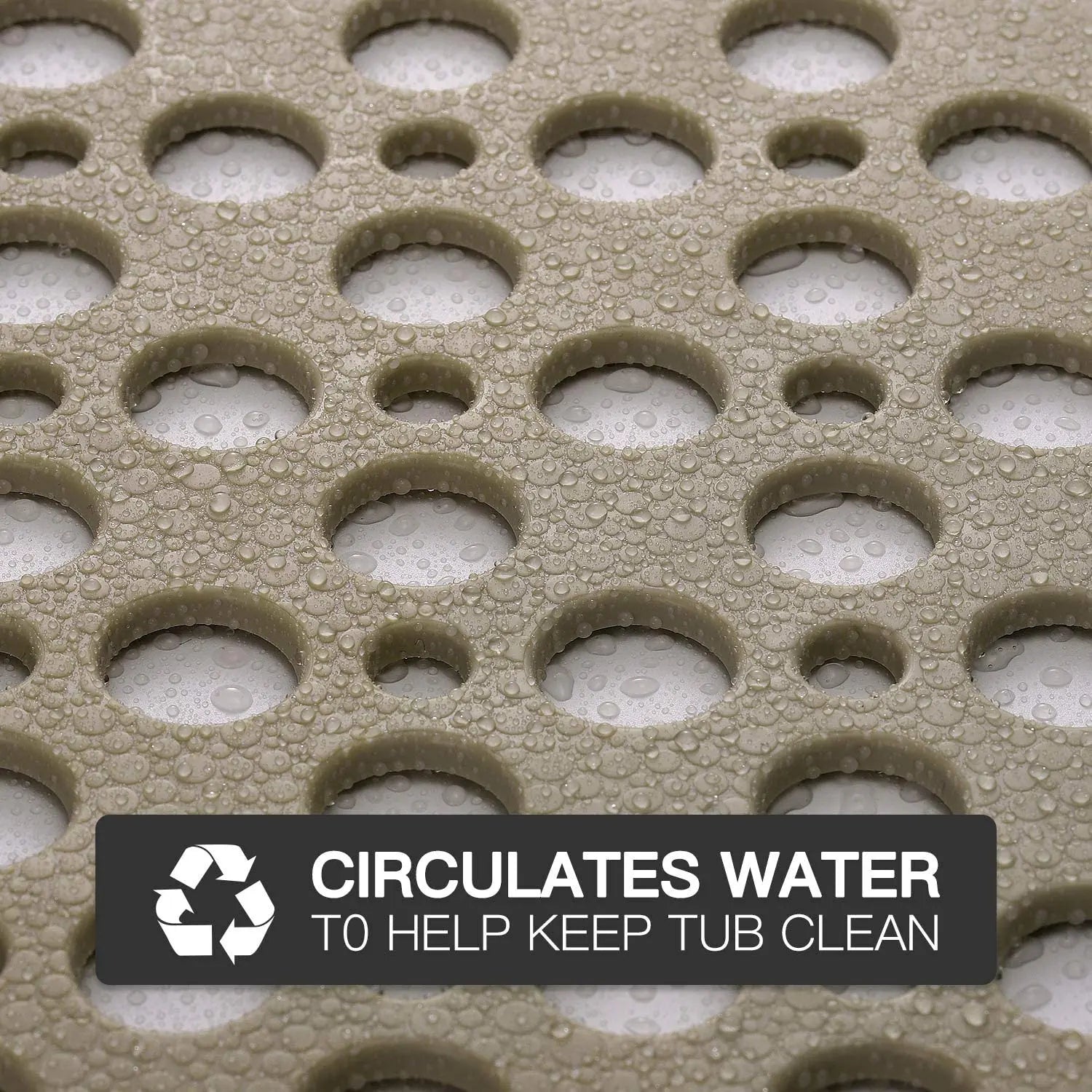 Non Slip Bath Mat Extra Soft Eco Friendly Bathroom Shower Hole Mat - 75x43 cm-Brown Color Anti Skid solution LifeKrafts