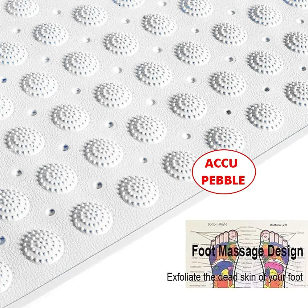 PVC Accu-Pebble Anti-Slip Bathroom Shower Mat (White, 80x80 cm)