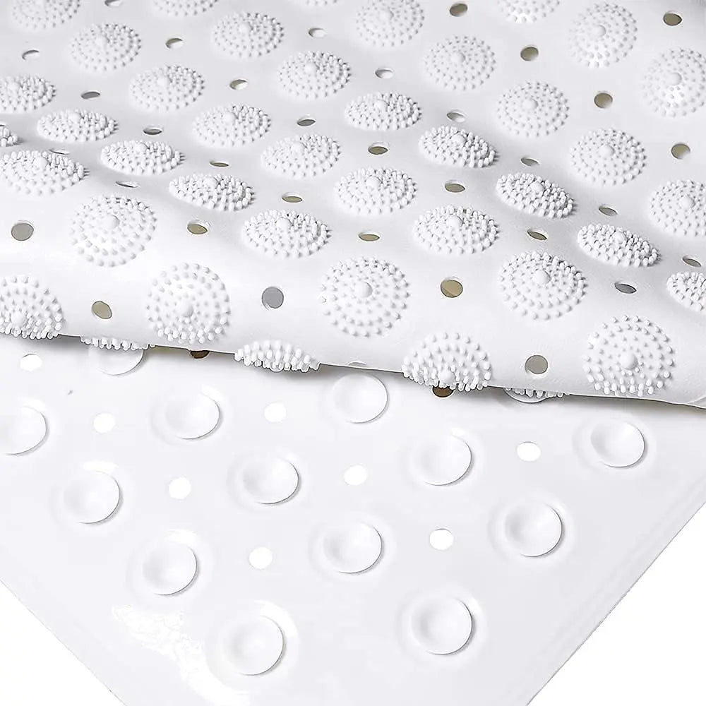 PVC Accu-Pebble Anti-Slip Bathroom Shower Mat (White, 80x80 cm)
