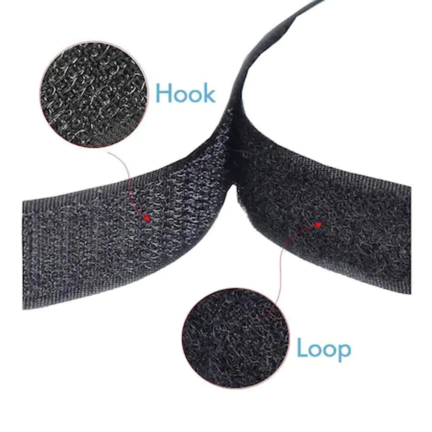 Self Adhesive Hook Tape with Strong Glue - Black Color (20mm) LifeKrafts