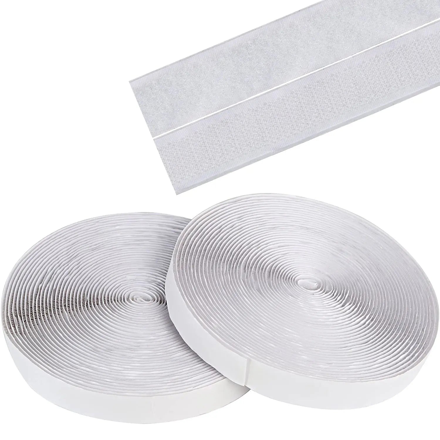 Self Adhesive Hook and Non Adhesive Loop Tape with Strong Glue - White Color (20mm) LifeKrafts