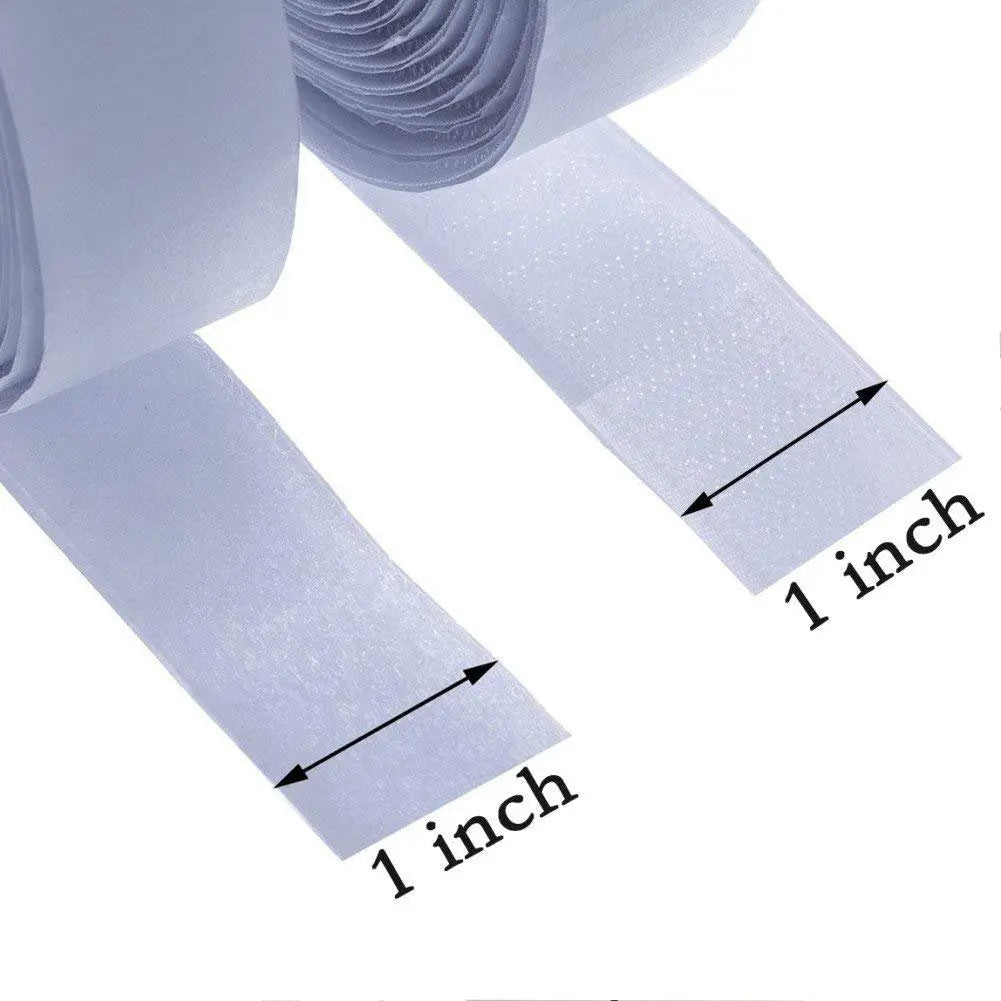 Self Adhesive Hook and Non Adhesive Loop Tape with Strong Glue - White Color (20mm) LifeKrafts
