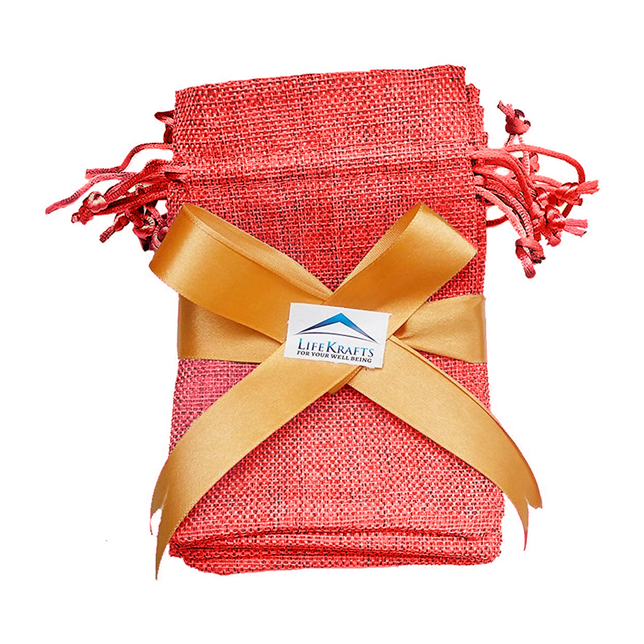 Drawstring Linen Gift Bags for packing- Red LifeKrafts