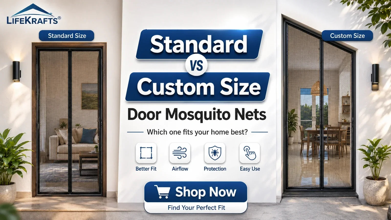 Standard vs Custom Size Door Mosquito Nets in India