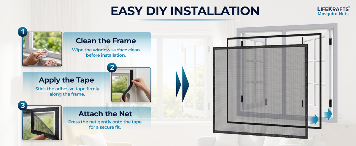 Standard Pre-stitched Mosquito Net For Window | Fiberglass | Beige