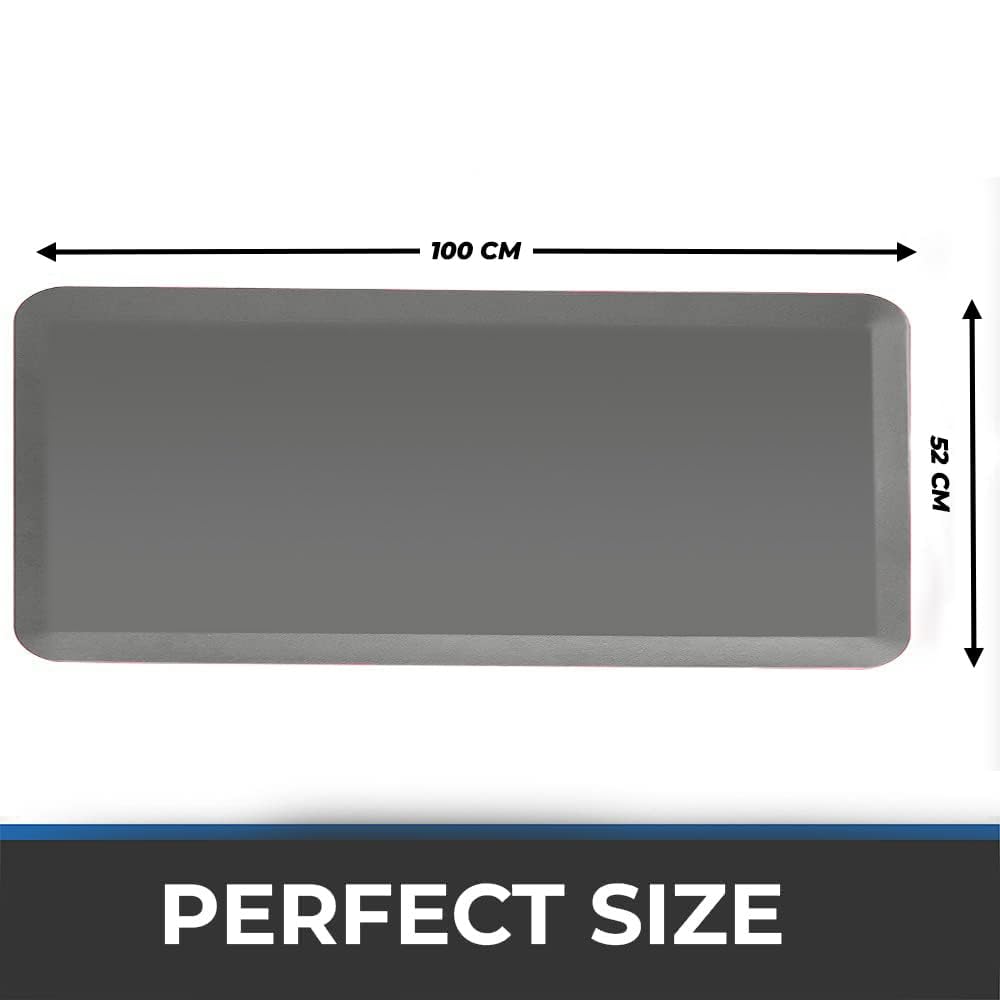 Plain grey anti-fatigue floor mat without design in 100 x 52 cm size