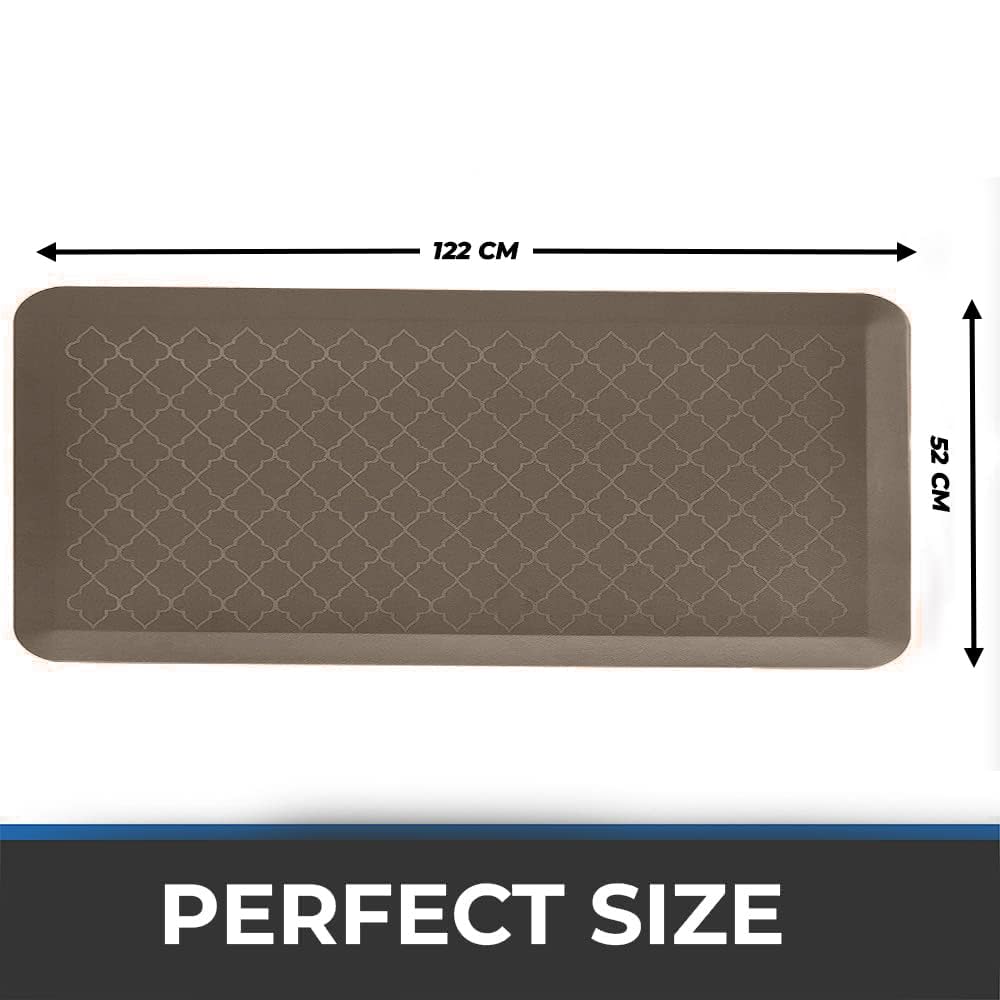 Anti-Fatigue Floor Mat | Dark Brown-(with/without)Design | LifeKrafts Dark Brown With Design 122 x 52 brown Anti Fatigue mats LifeKrafts