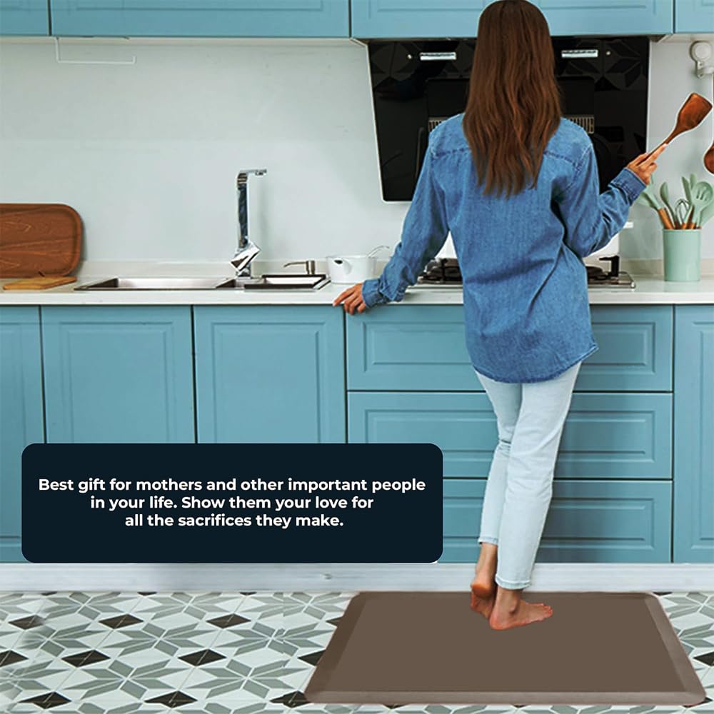 Anti Fatigue Floor Mat Thick Perfect Kitchen Mat, Standing Desk Mat. Comfort at Home, Office, Garage