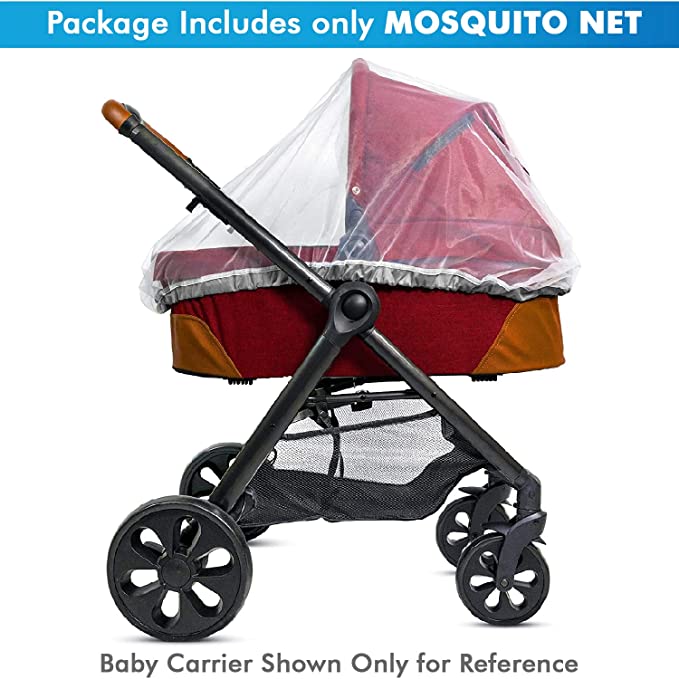 Mosquito Net for Baby Carriers, Stroller, Car Seats, Cradles. 29x21 Inch White Color.