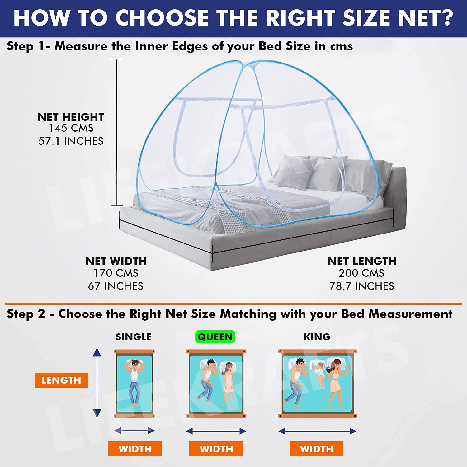 Foldable Bed Mosquito Net, 30GSM Premium Polyster Mesh Self Open & Easy to Fold with Portable Carry Bag   - White