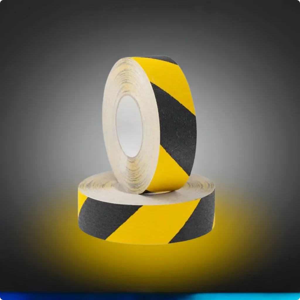 LifeKrafts yellow and black caution anti-skid tape rolls for indoor and outdoor safety