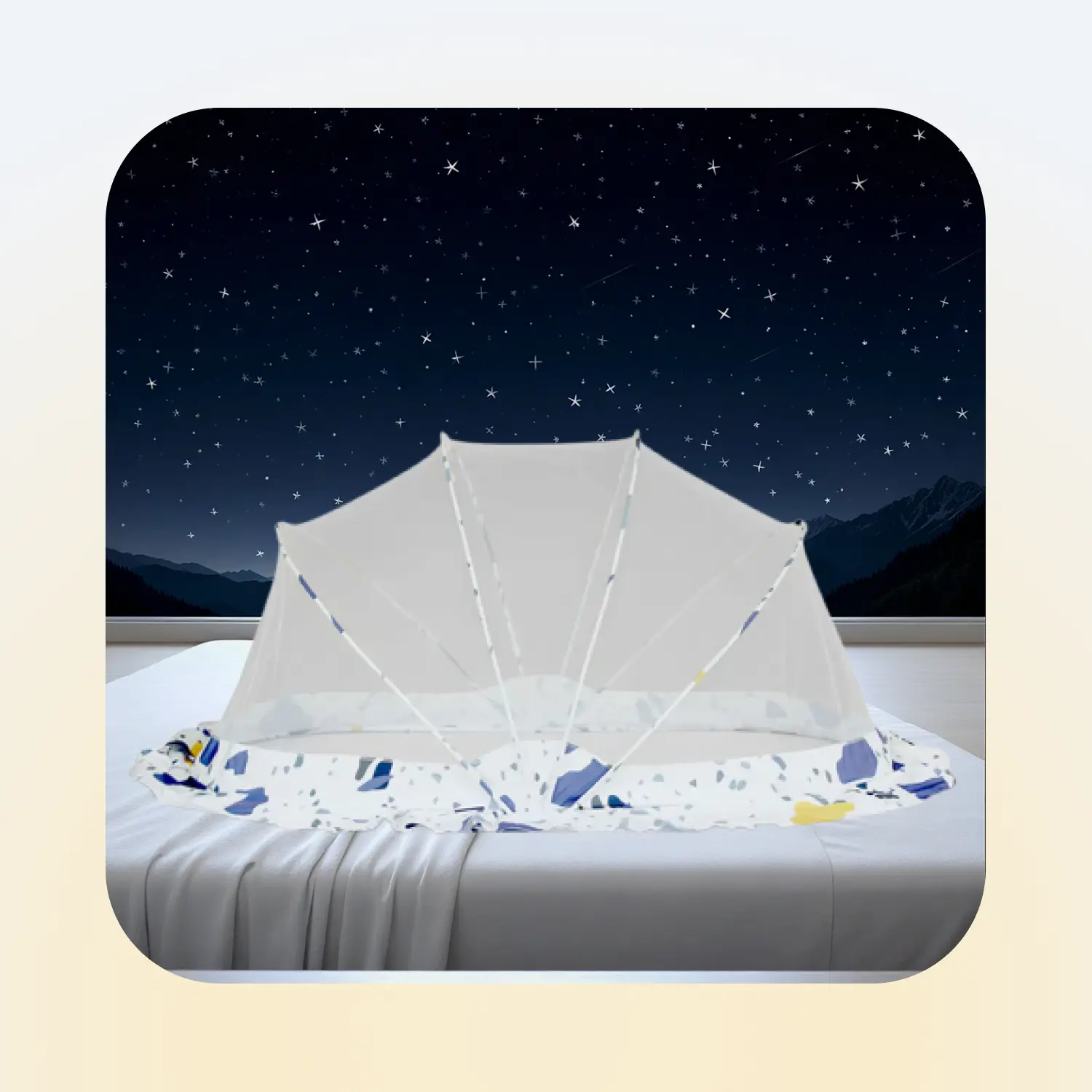 Baby Crib Mosquito Net| 110 x 60 x 55cms |  Color Pattern LifeKrafts