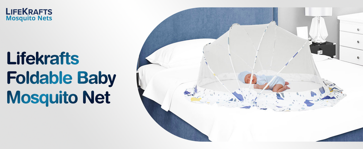 Baby Mosquito Net | Foldable | 110x60x55 cm | MULTICOLOR | LifeKrafts