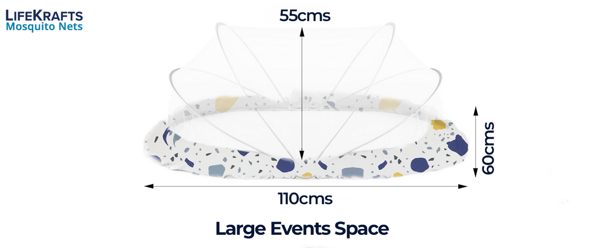 Baby Mosquito Net | Foldable | 110x60x55 cm | MULTICOLOR | LifeKrafts