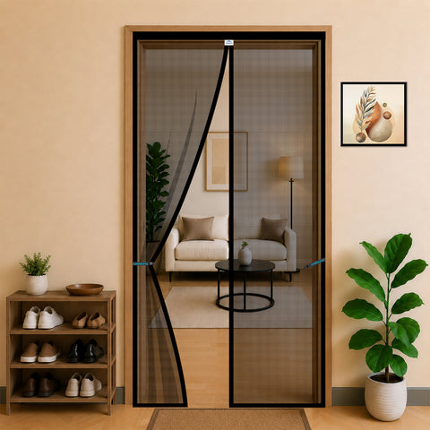 Standard Magnetic Mosquito Net For Door - Polyester - Black