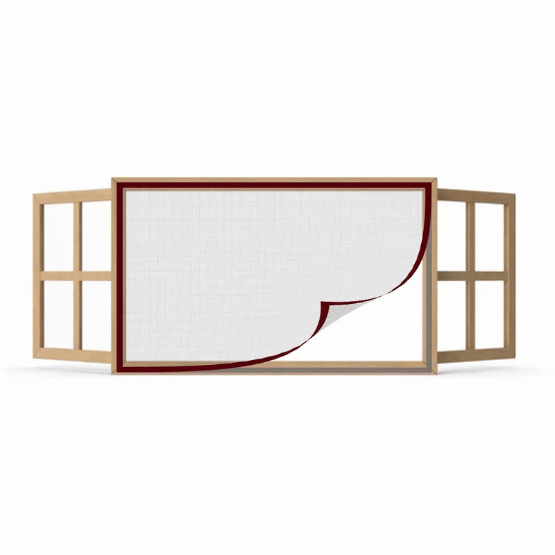 Polyester Window Mosquito Net Curtain, Pre-Stitched- BROWN