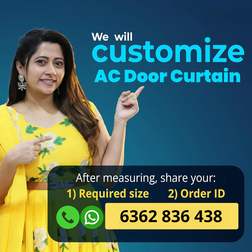 AC Curtain Magnetic - Customizable | Leaf Design Pattern | LifeKrafts