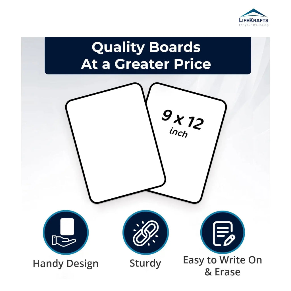 Dry Erase Board | Double-Sided Mini Whiteboard | 9x12 inches | LifeKrafts board LifeKrafts