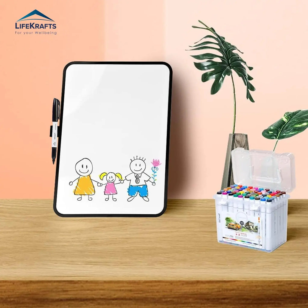 Dry Erase Board | Double-Sided Mini Whiteboard | 9x12 inches | LifeKrafts board LifeKrafts