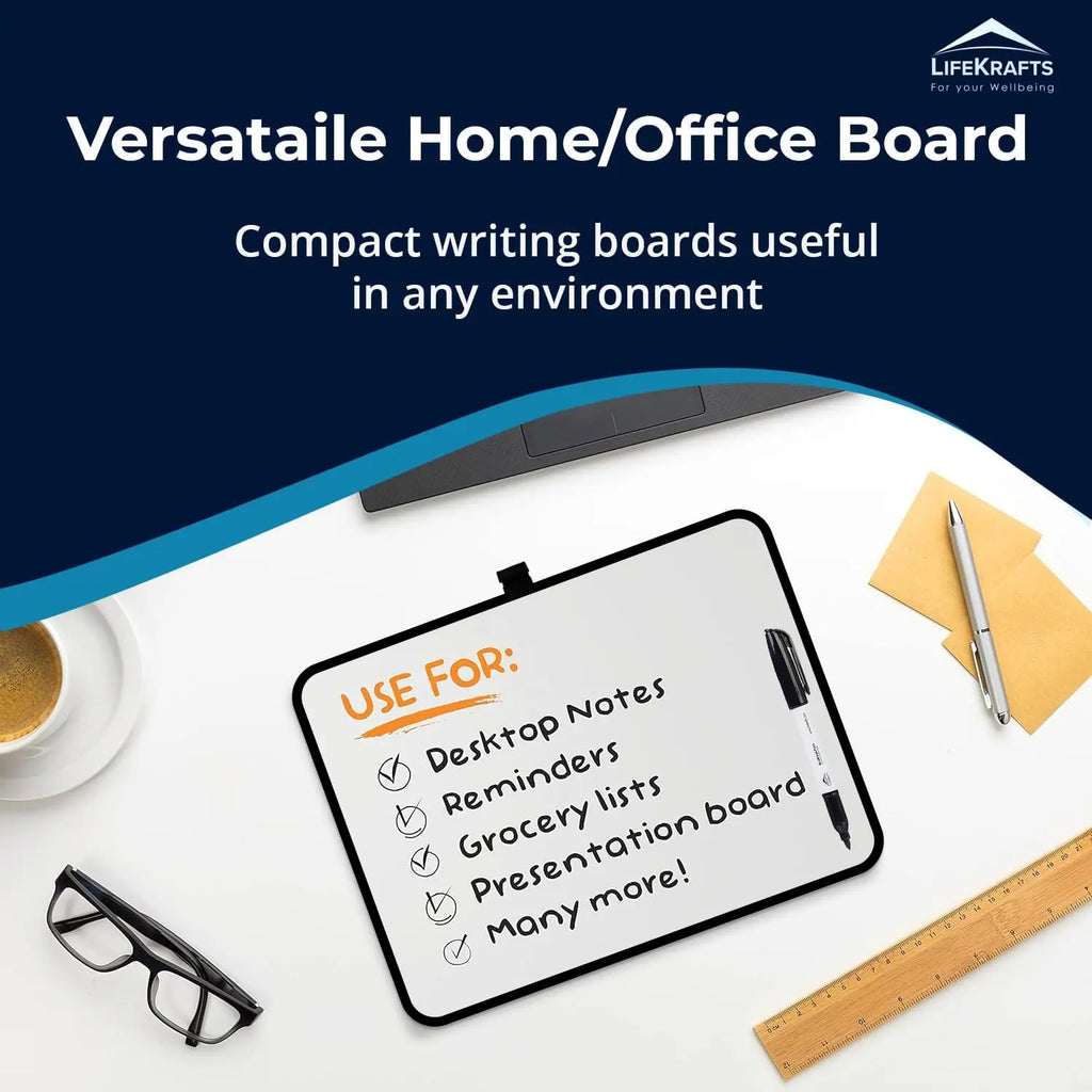 Dry Erase Board | Double-Sided Mini Whiteboard | 9x12 inches | LifeKrafts board LifeKrafts