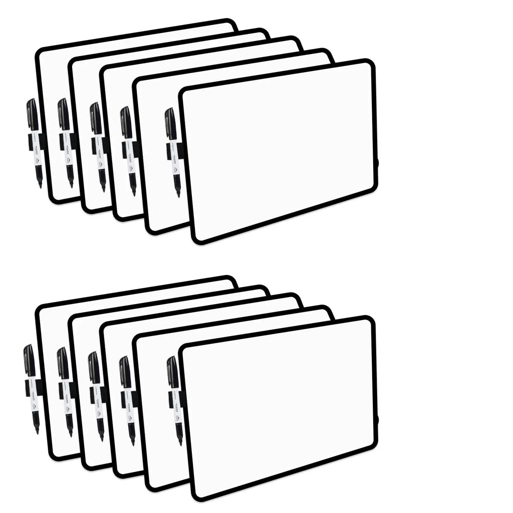 Dry Erase Board | Double-Sided Mini Whiteboard | 9x12 inches | LifeKrafts Double sided board with a Frame pack of 10 board LifeKrafts