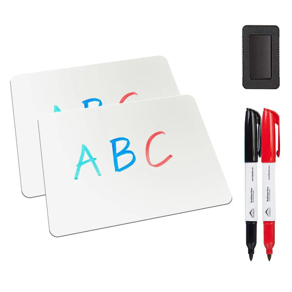 LifeKrafts 9 x 12 inch single-sided dry erase whiteboard lapboards with markers and eraser
