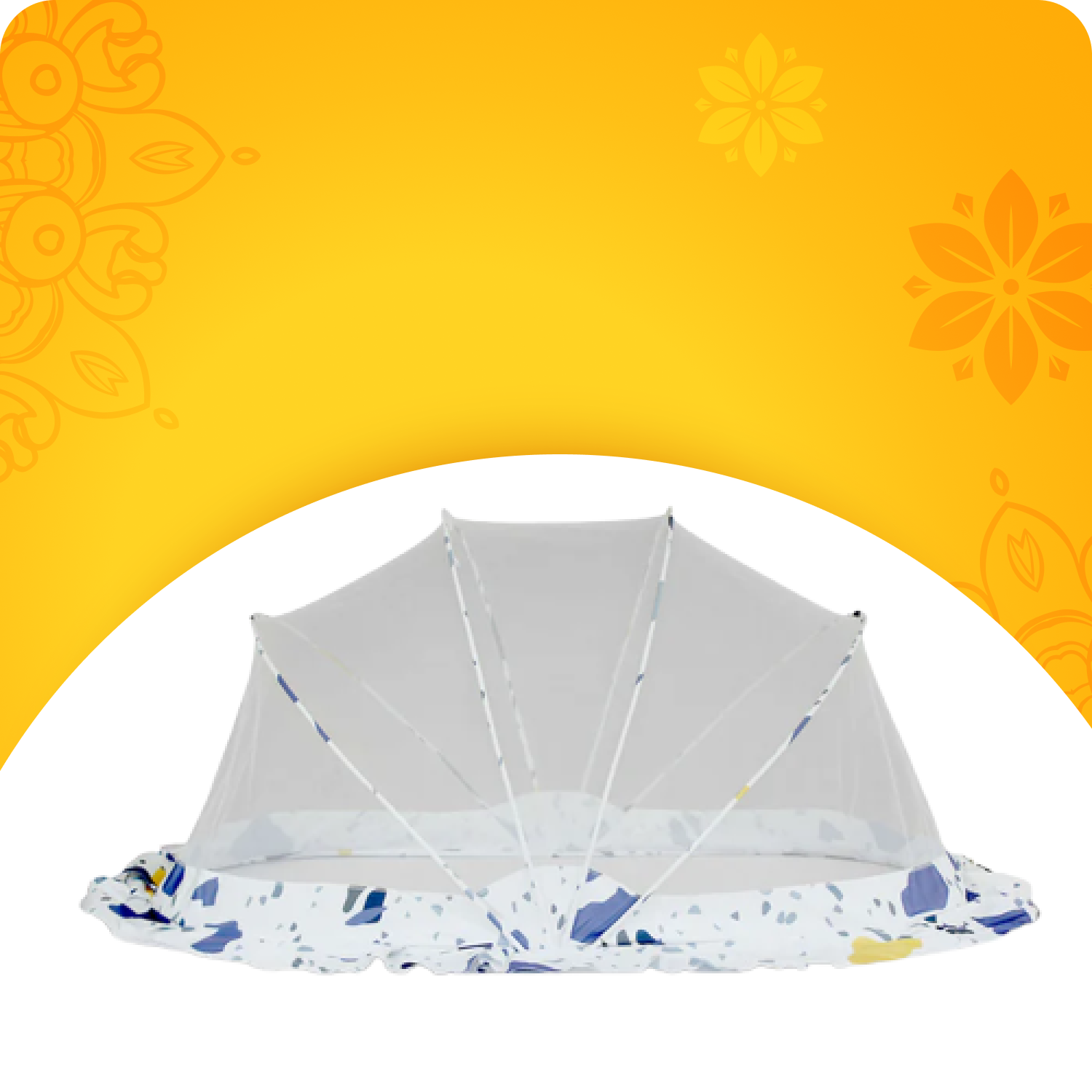 Baby Crib Mosquito Net| 110 x 60 x 55cms |  Color Pattern