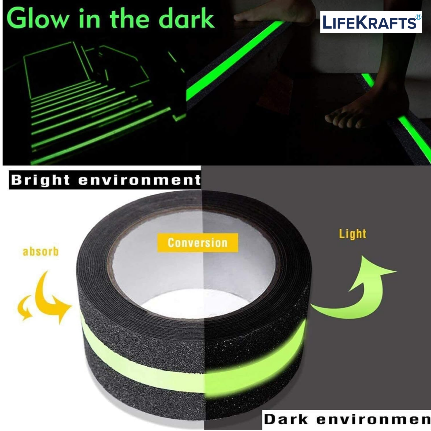 Anti-Skid Tape for Stairs Glow in the Dark